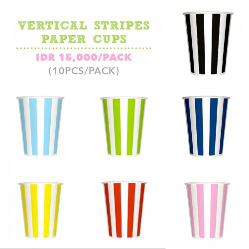 Vertical Stripes Paper Cups